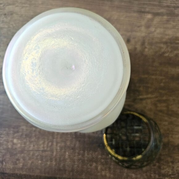 Antique Loetz Art Glass Pearlescent & Gold Core Bronze Frog Vase, early 1900s - Picture 4 of 10